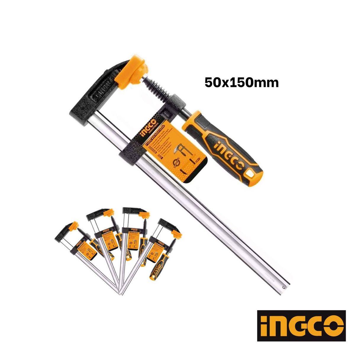 INGCO TOOLS - Pack x4 Prensa Sargento tipo F 50 x 150MM Industrial Ingco