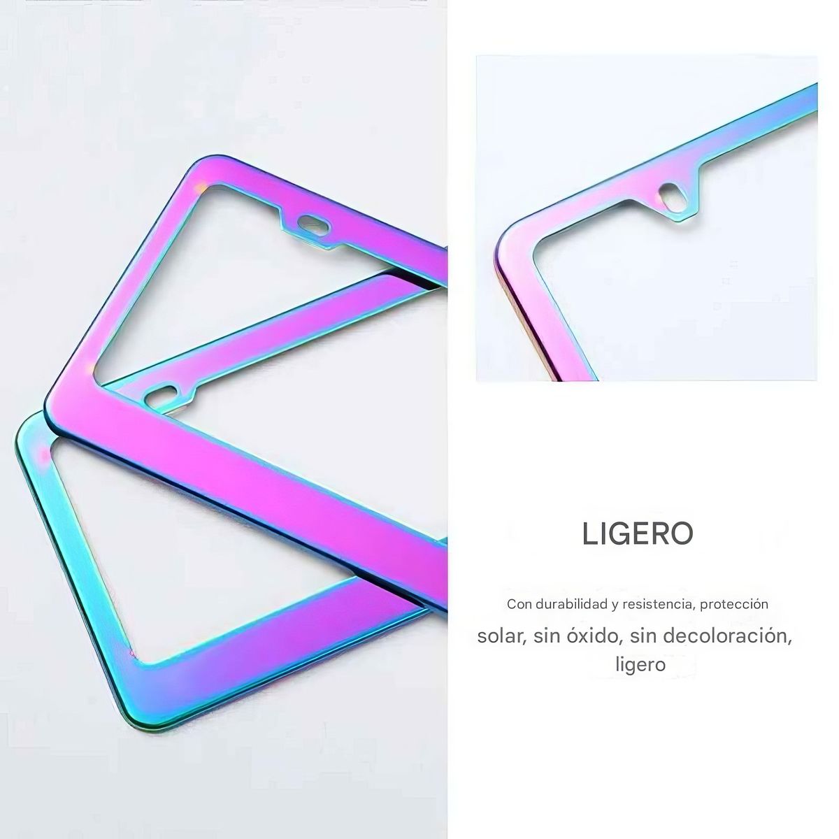 GENERICO - Porta Placa Metal Auto Camioneta Tornasol 1PCS