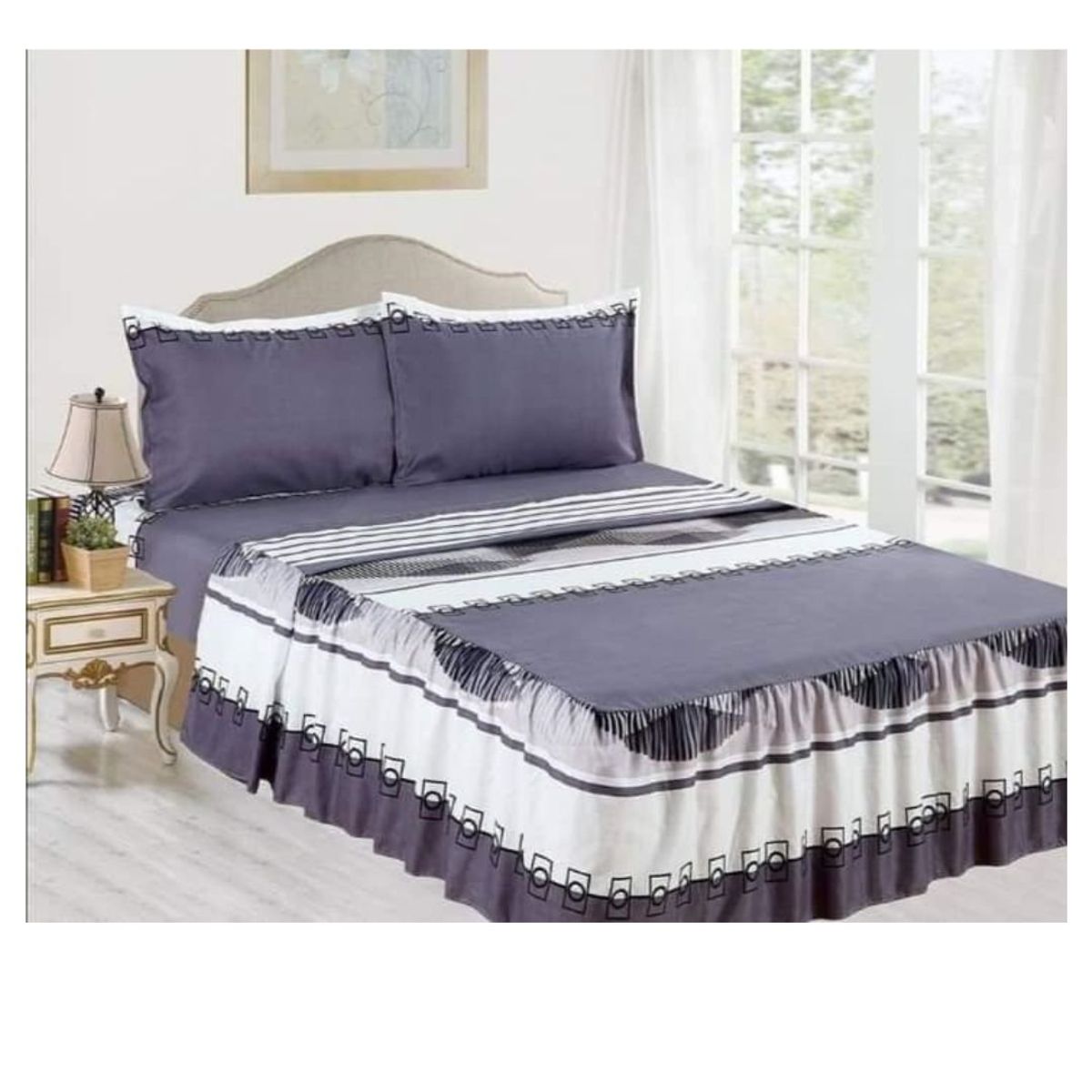 CASATEX - JUEGO DE SÁBANAS CON BLONDA CASATEX DE 2 PLAZAS