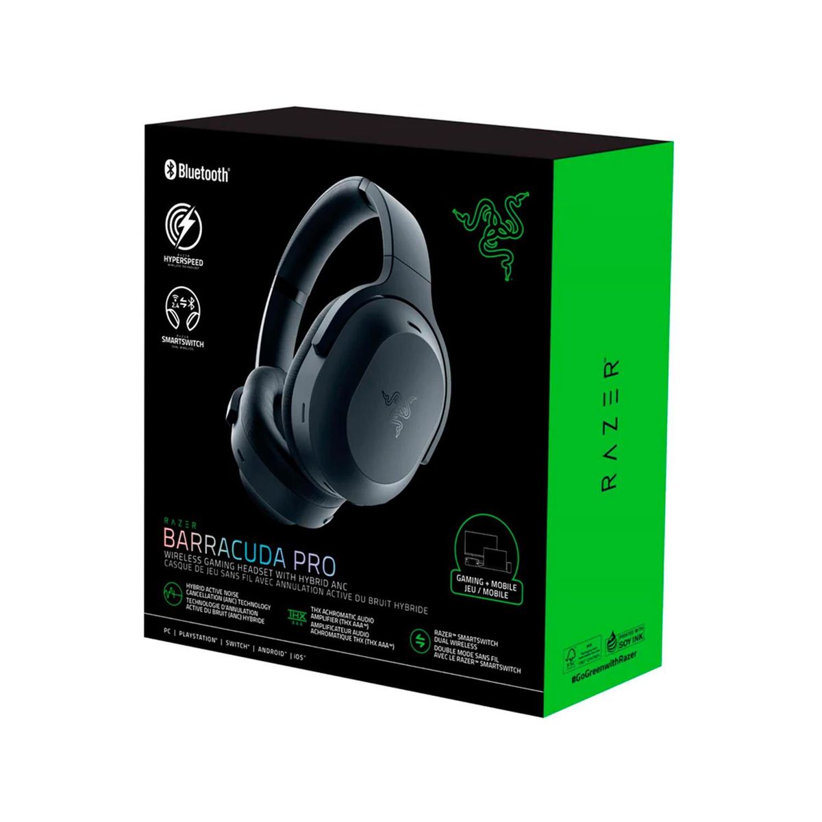 RAZER - Audifono Gamer Razer Barracuda Pro Wireless Bt Thx Hybrid Anc Black