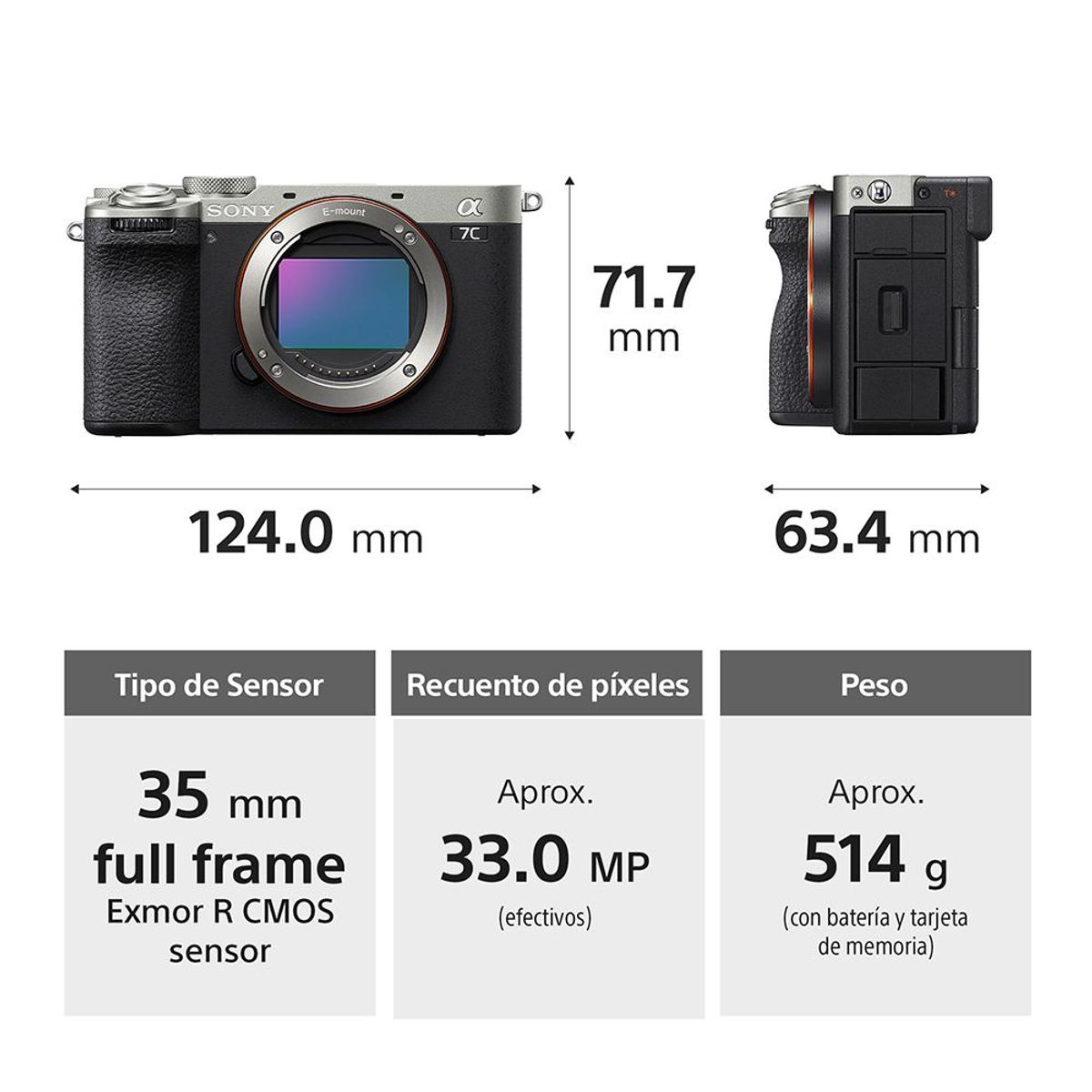 SONY - Sony Cámara Alpha ILCE-7CM2 Full Frame Mirrorless Plata