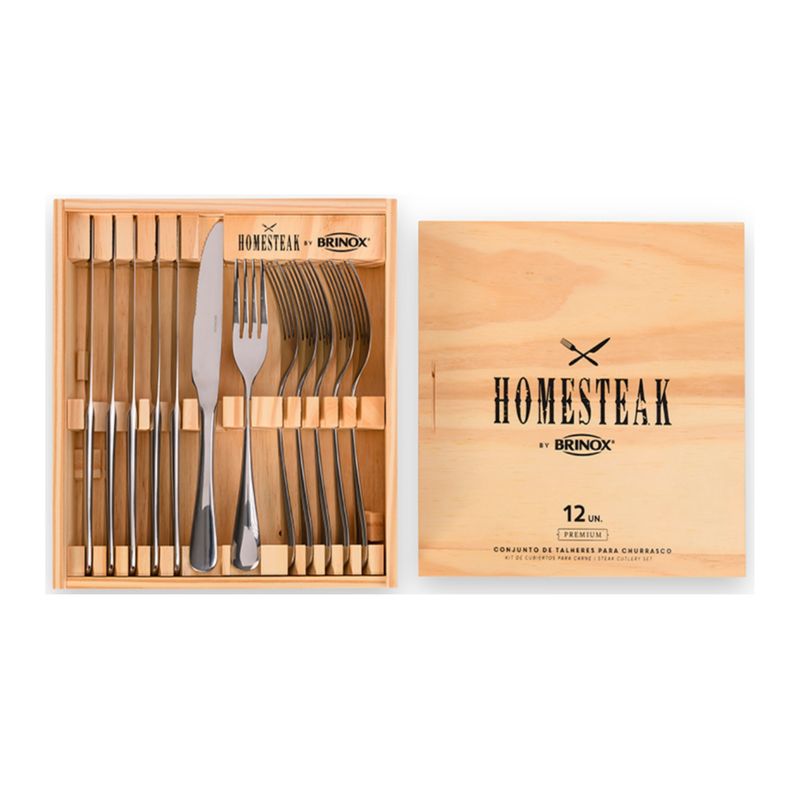BRINOX - Juego de Cubiertos Acero Inoxidable 12 Piezas Brinox Bistro