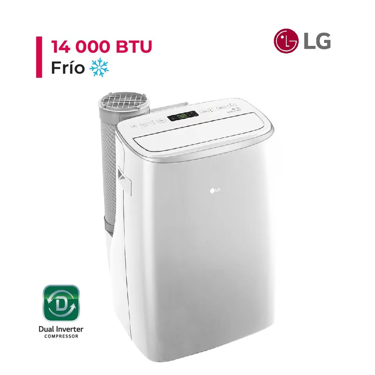 LG - AIRE ACONDICIONADO PORTATIL LG DE 14,000 BTU INVERTER FRIO SOLO