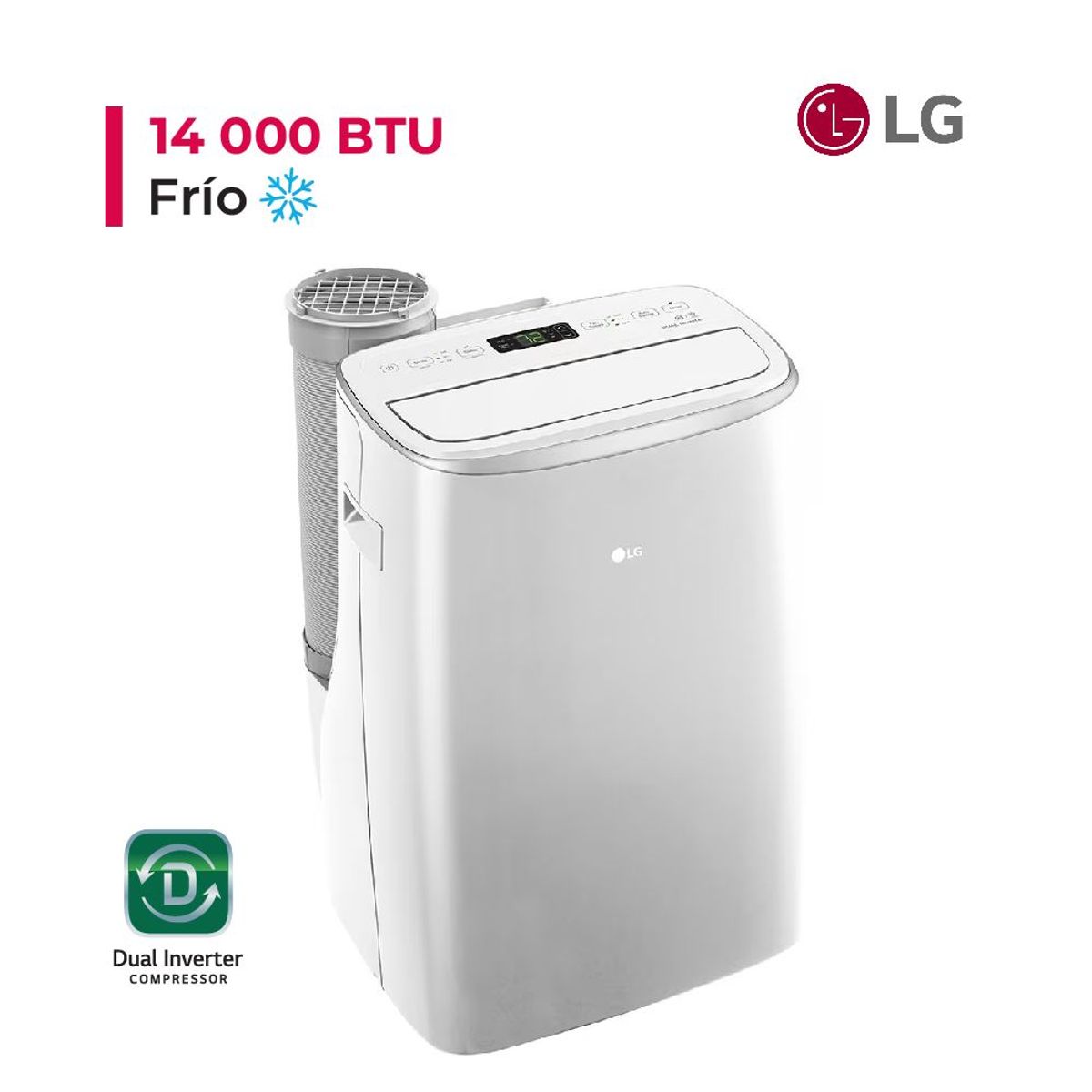 LG - AIRE ACONDICIONADO PORTATIL LG DE 14,000 BTU INVERTER FRIO SOLO