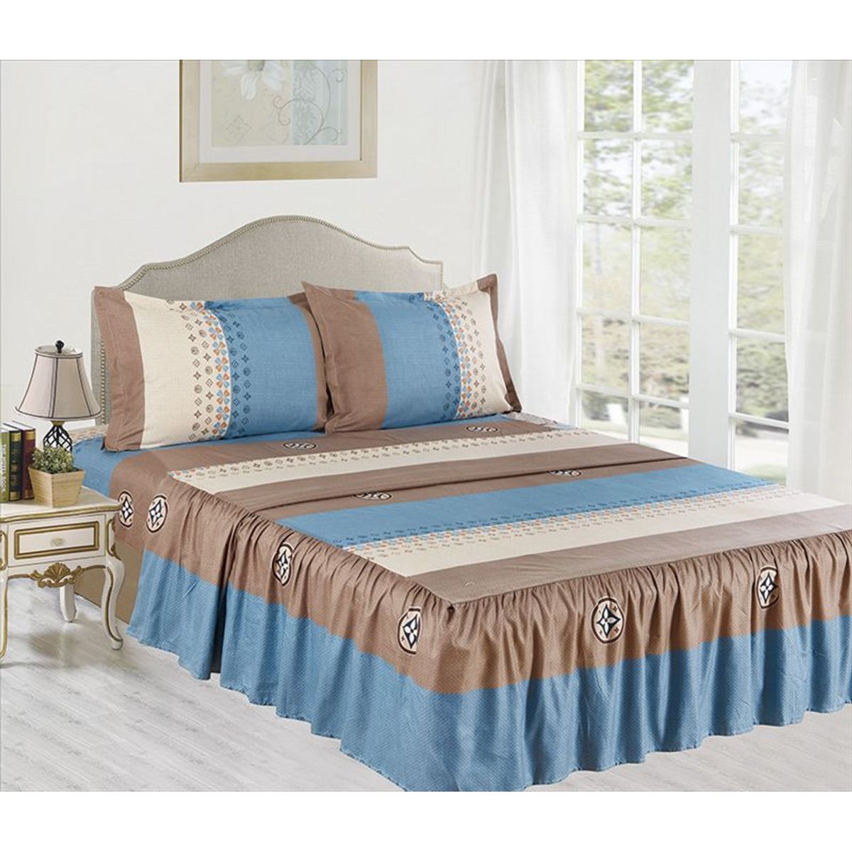 CASATEX - JUEGO DE SÁBANAS CON BLONDA CASATEX DE 2 PLAZAS