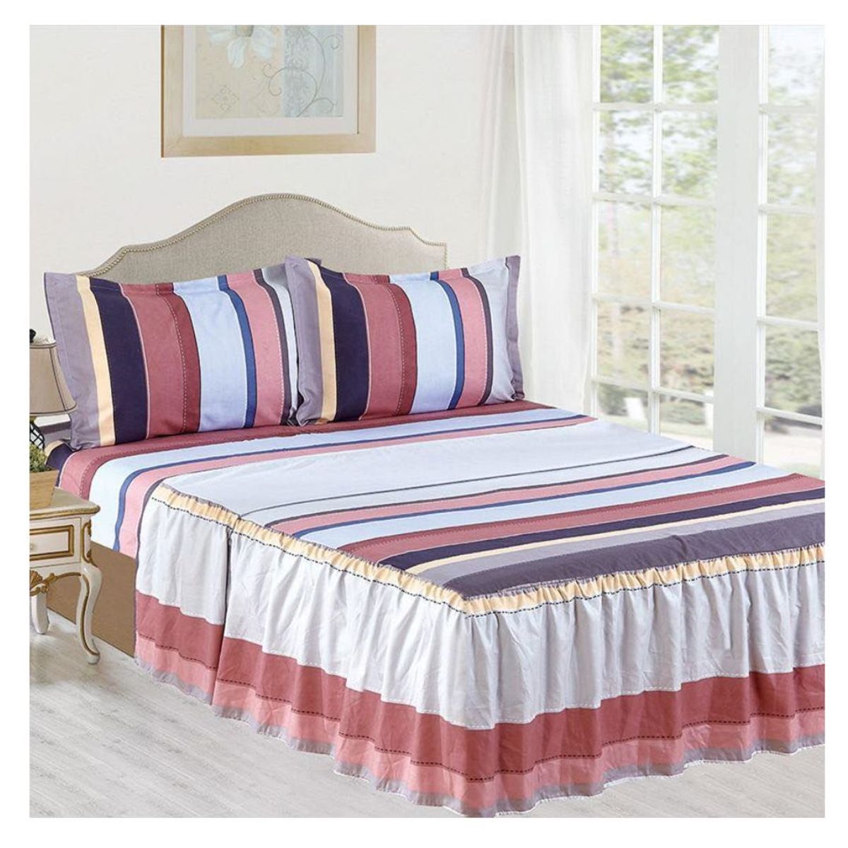 CASATEX - JUEGO DE SÁBANAS CON BLONDA CASATEX DE 2 PLAZAS