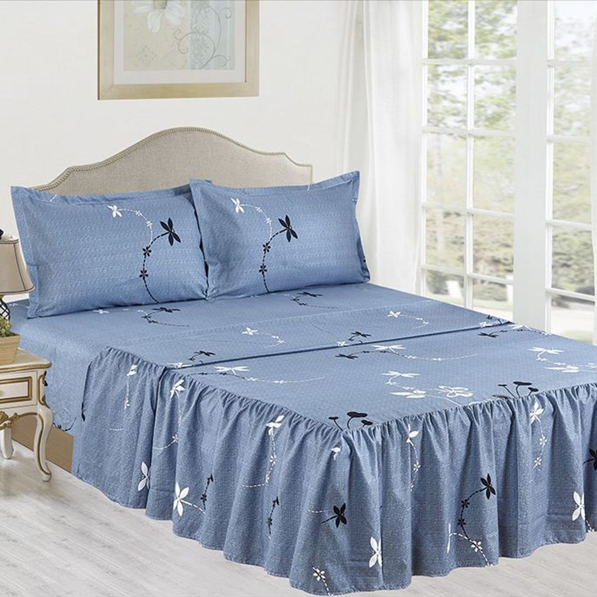 CASATEX - JUEGO DE SÁBANAS CON BLONDA CASATEX DE 2 PLAZAS