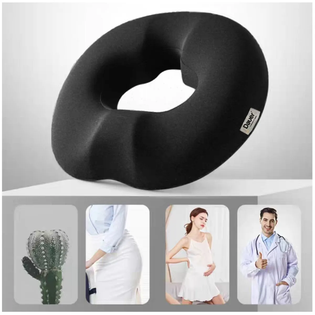 DAUER - Cojín Dona Gel Tech + Bambu para Coxis Hemorroides Ciática y Embarazo