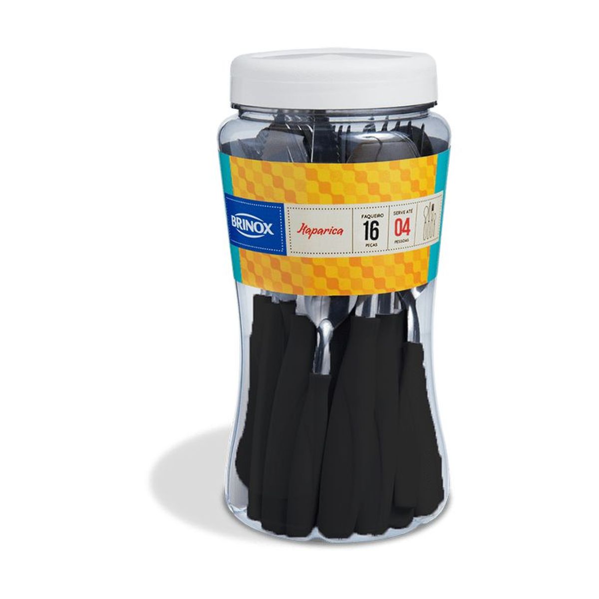 BRINOX - Juego de Cubiertos 16 Piezas Brinox Itaparica Negro