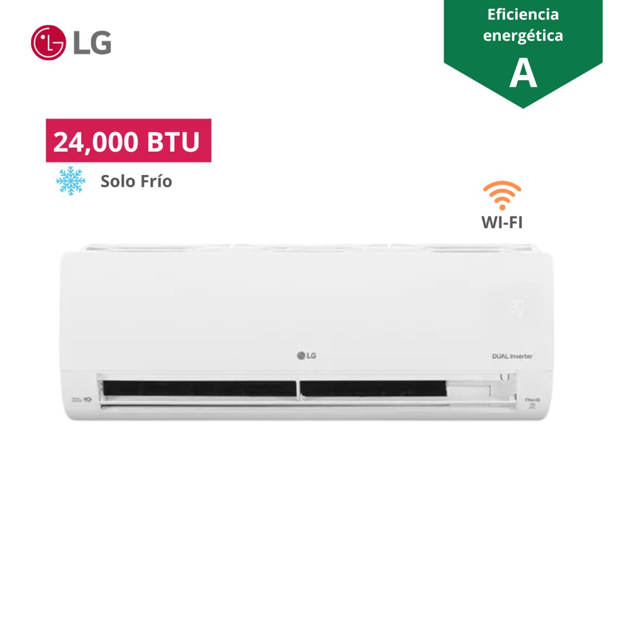 LG - Aire Acondicionado LG 24000 BTU Inverter Frío Solo con WiFi