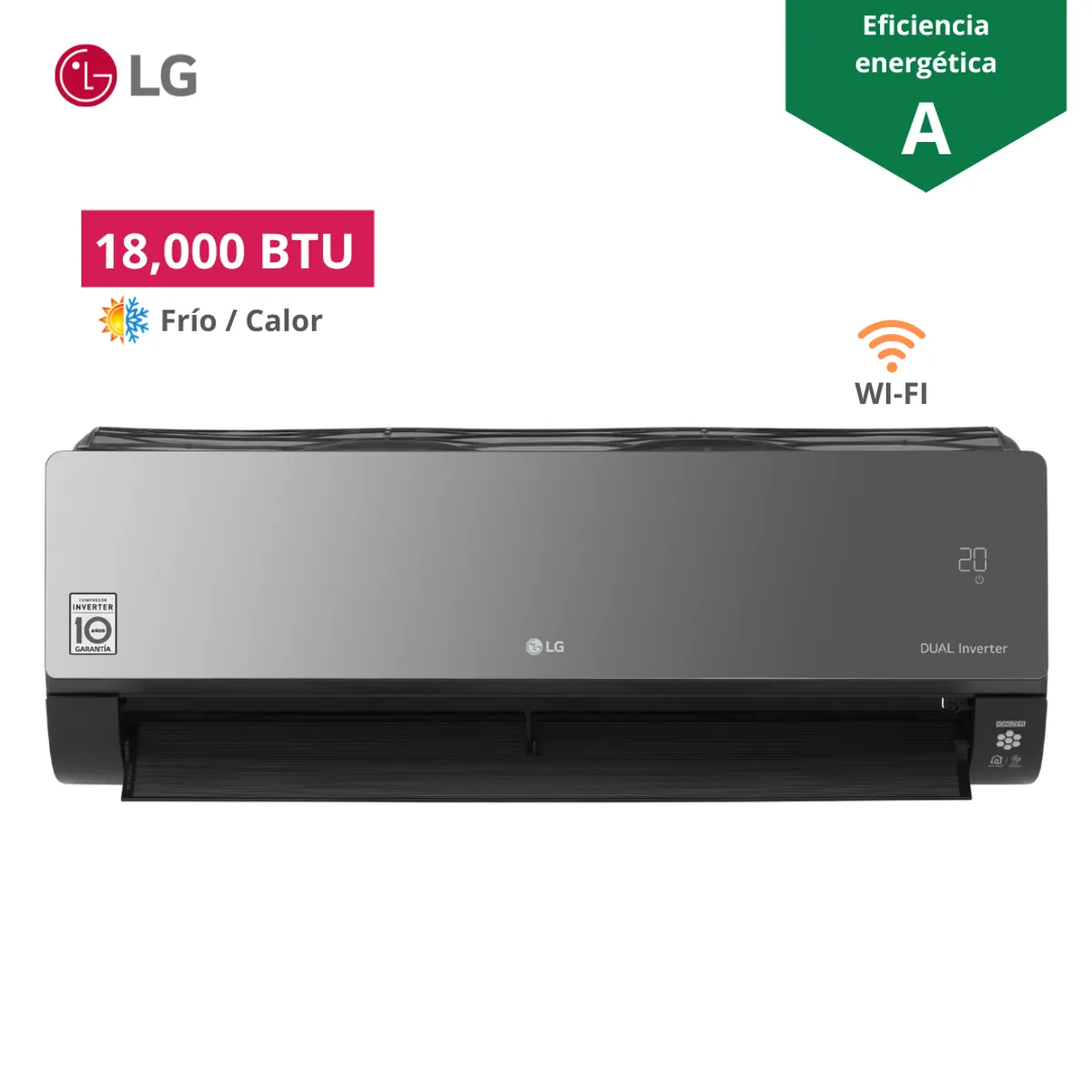 LG - Aire Acondicionado Split LG 18000 BTU ArtCool Frío/Calor