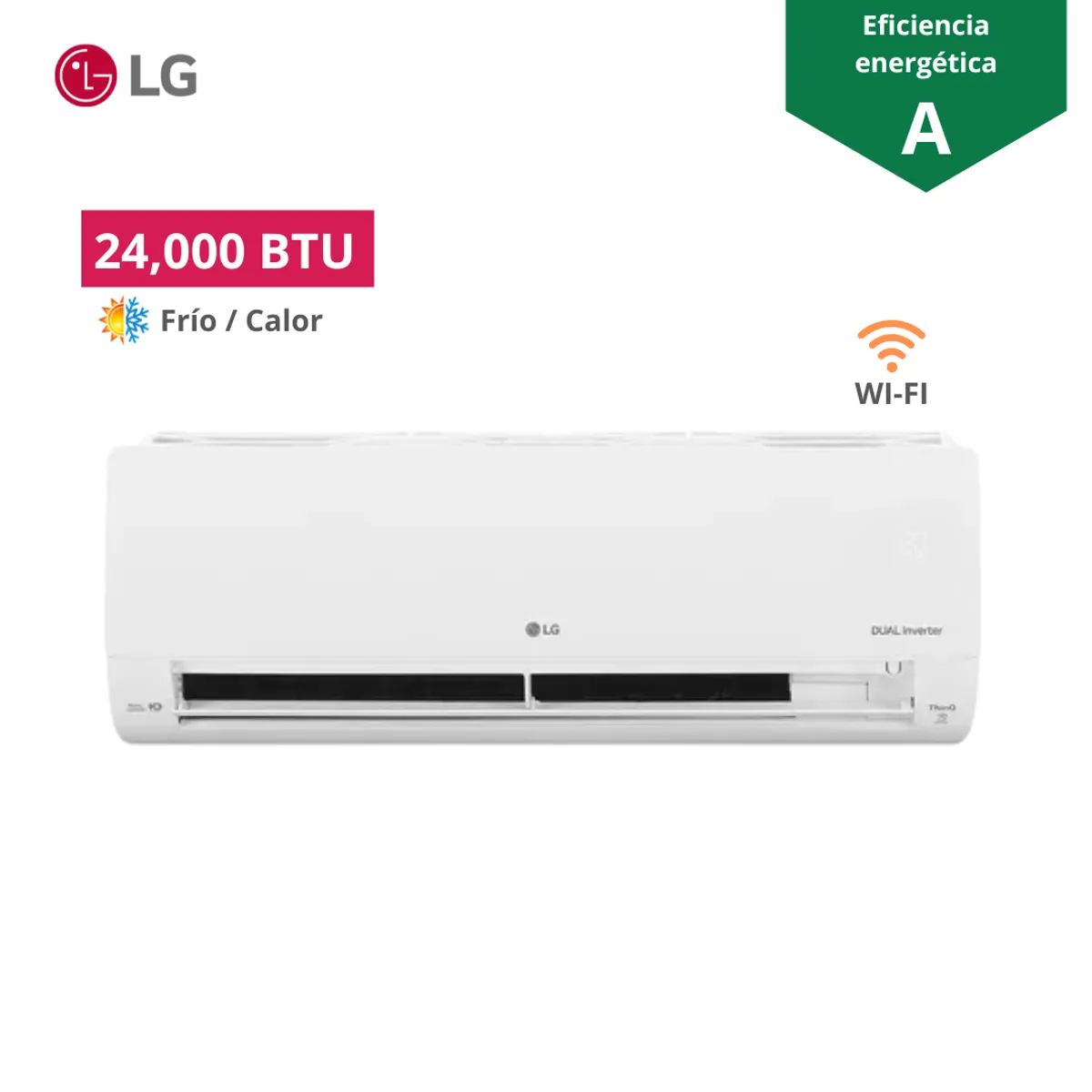 LG - Aire Acondicionado LG 24000 BTU DualCool Inverter Frío - Calor