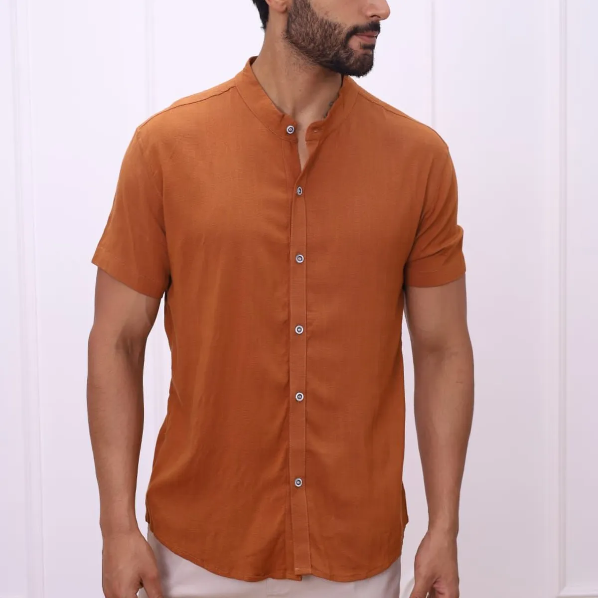 DM DEXMEN - Camisa Dexmen Neru Lino Dorado Promoción