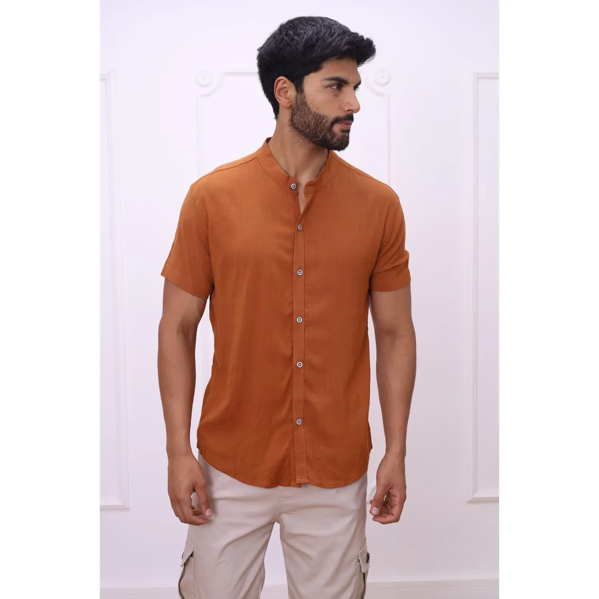 DM DEXMEN - Camisa Dexmen Neru Lino Dorado Promoción