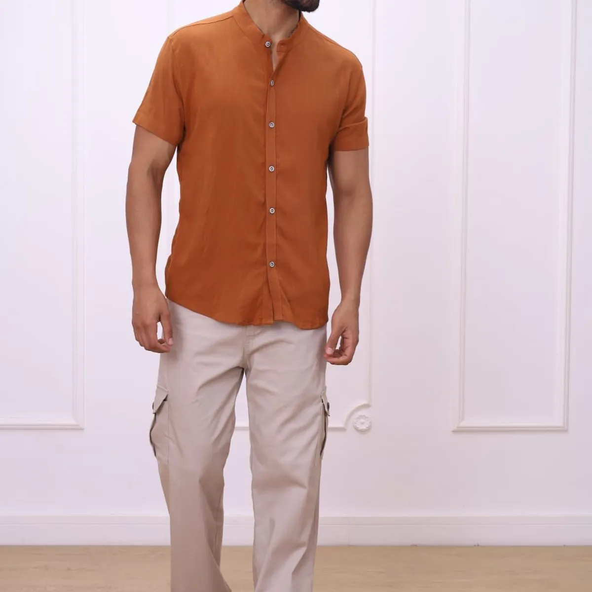 DM DEXMEN - Camisa Dexmen Neru Lino Dorado Promoción