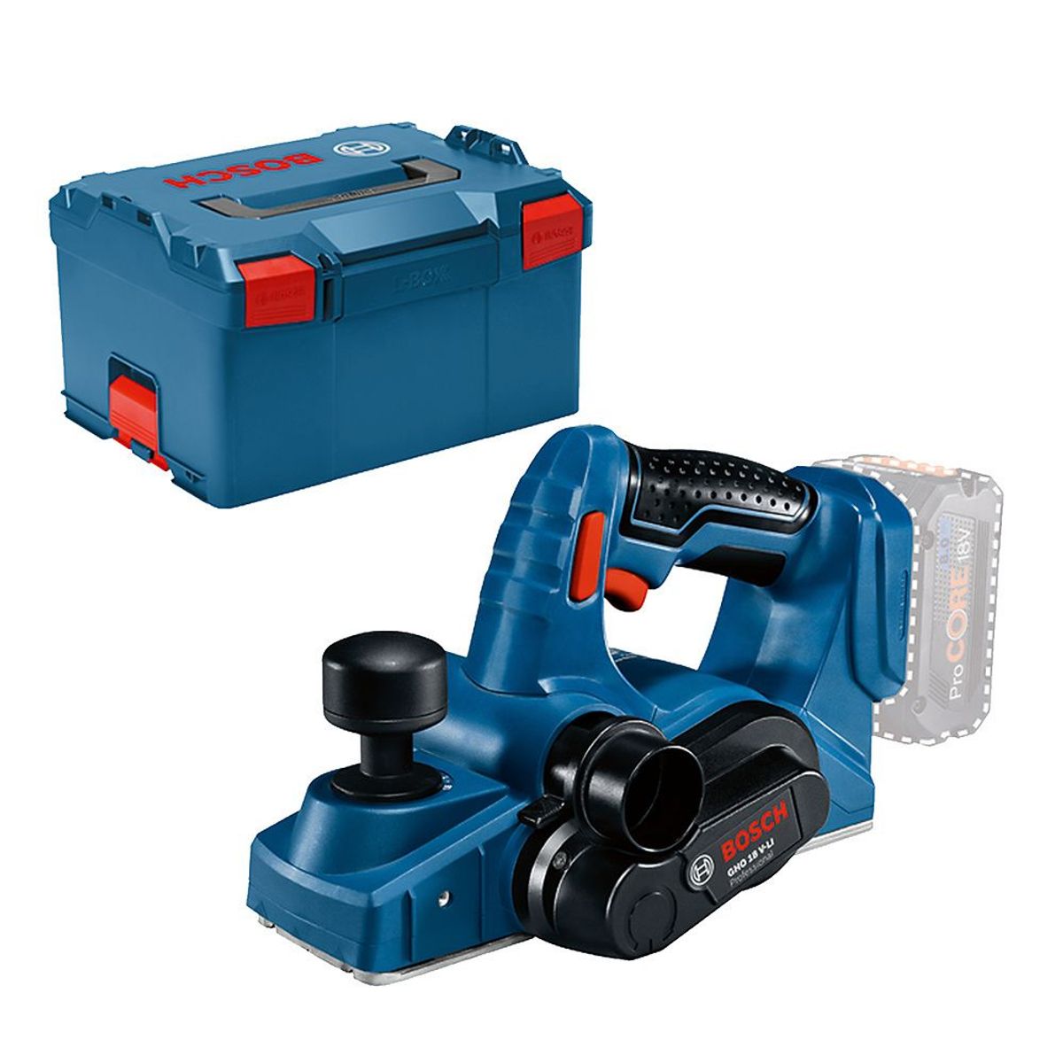 BOSCH - Cepillo Inalámbrico 18 V Gho 18v-li + Maleta L-boxx Sin Bat.