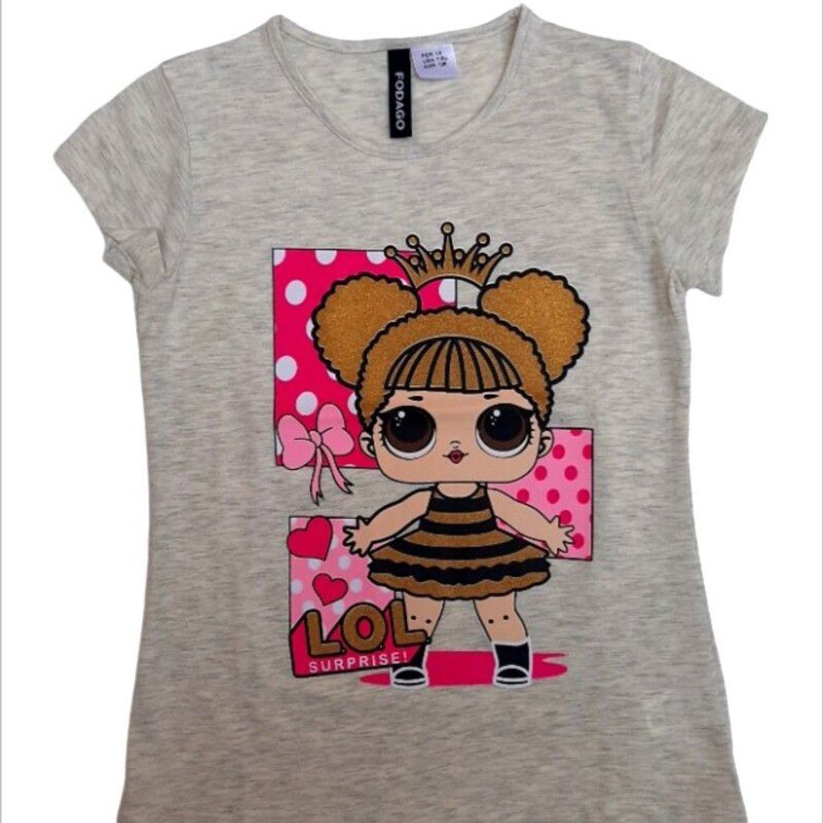 FODAGO - Polo niña manga corta Lol abeja - Beige