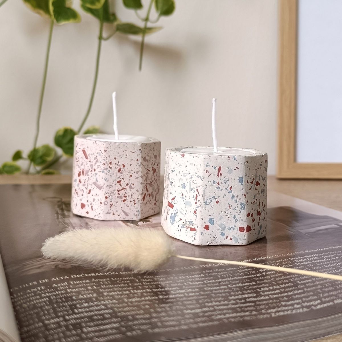 GENERICO - Pack x 2 Velas aromáticas en maceta de Concreto