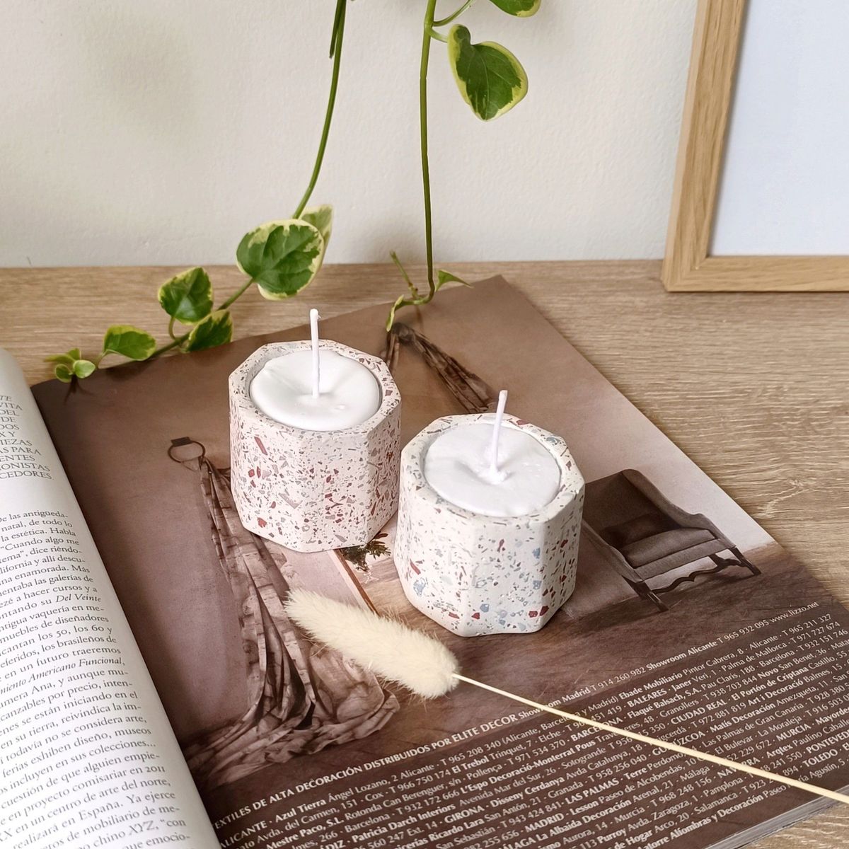 GENERICO - Pack x 2 Velas aromáticas en maceta de Concreto