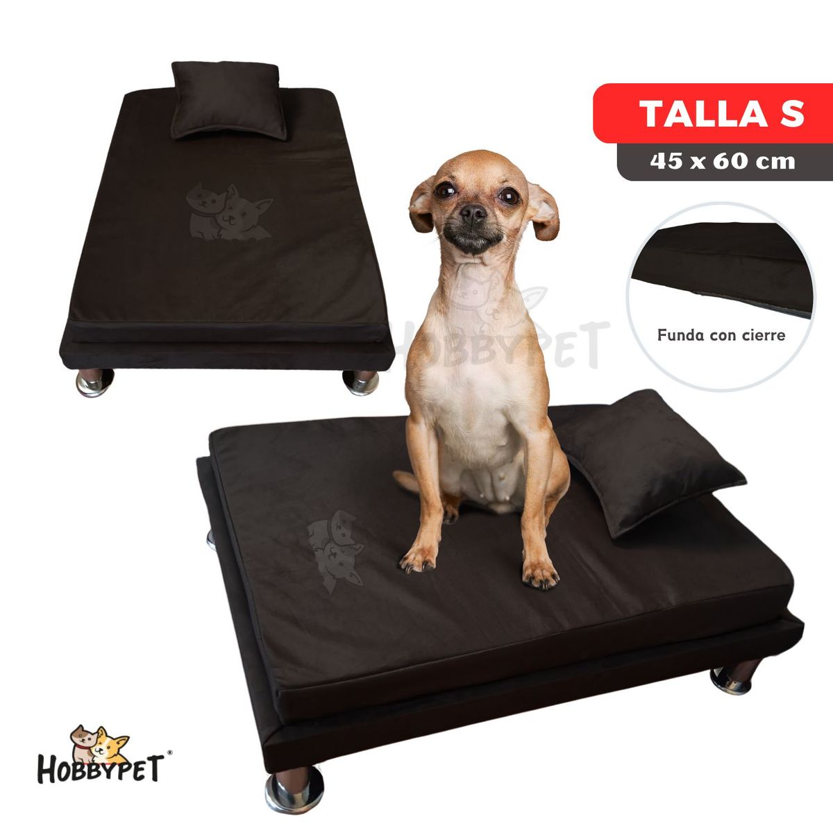 GENERICO - Cama para perro TARIMA DOG - Talla S - Negro