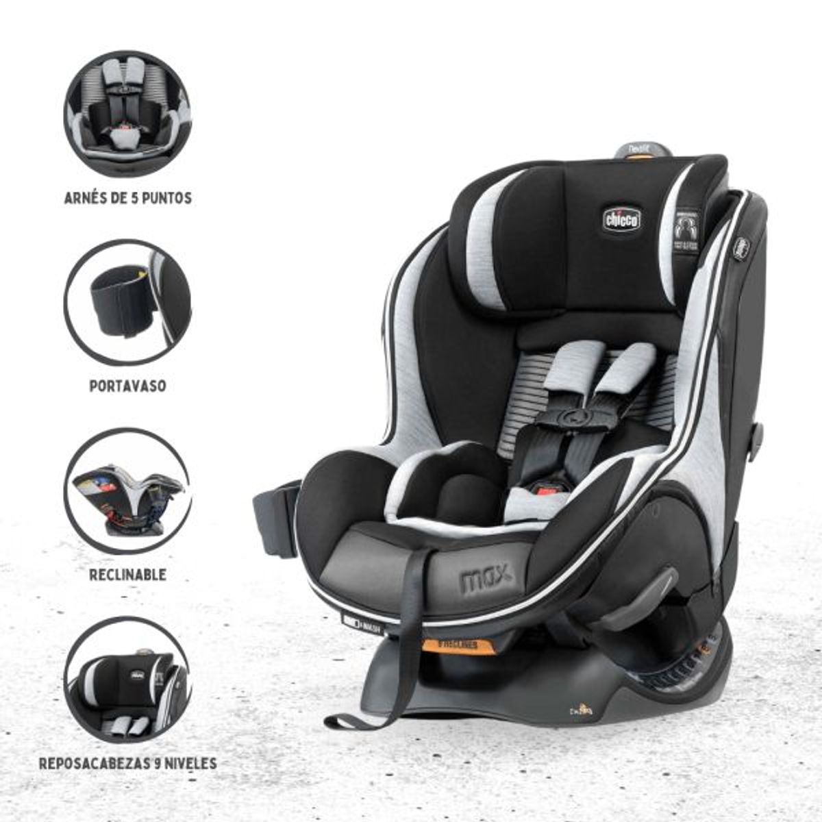 CHICCO - Silla de Auto para Bebé «NEXTFIT MAX ZIP AIR VERO USA» Black