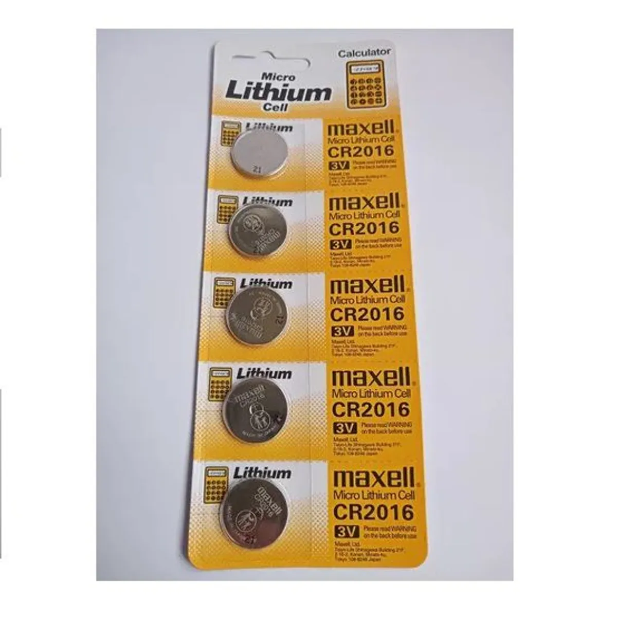 MAXELL - PILAS CR2016 3V MAXELL LITIO X 5 UNIDADES