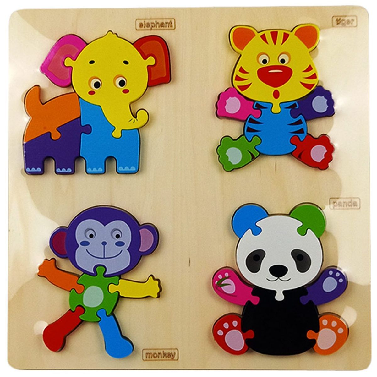 GENERICO - Rompecabezas Con Encaje x4 De Animales