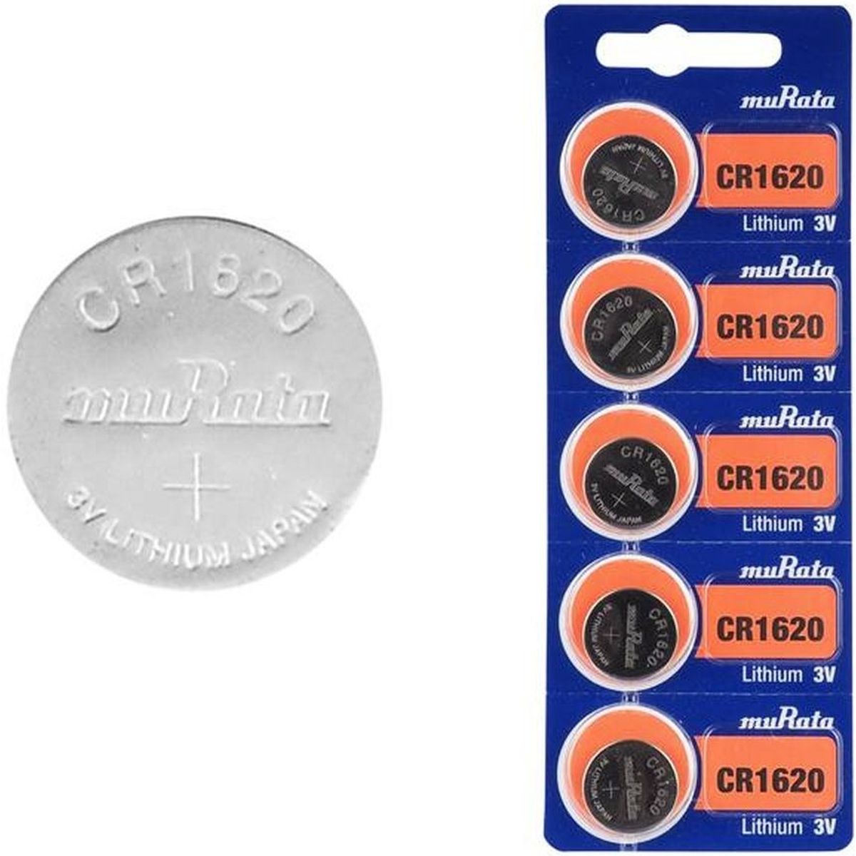 GENERICO - PILA DE LITIO CR1620 3V MURATA X 5 UNIDADES