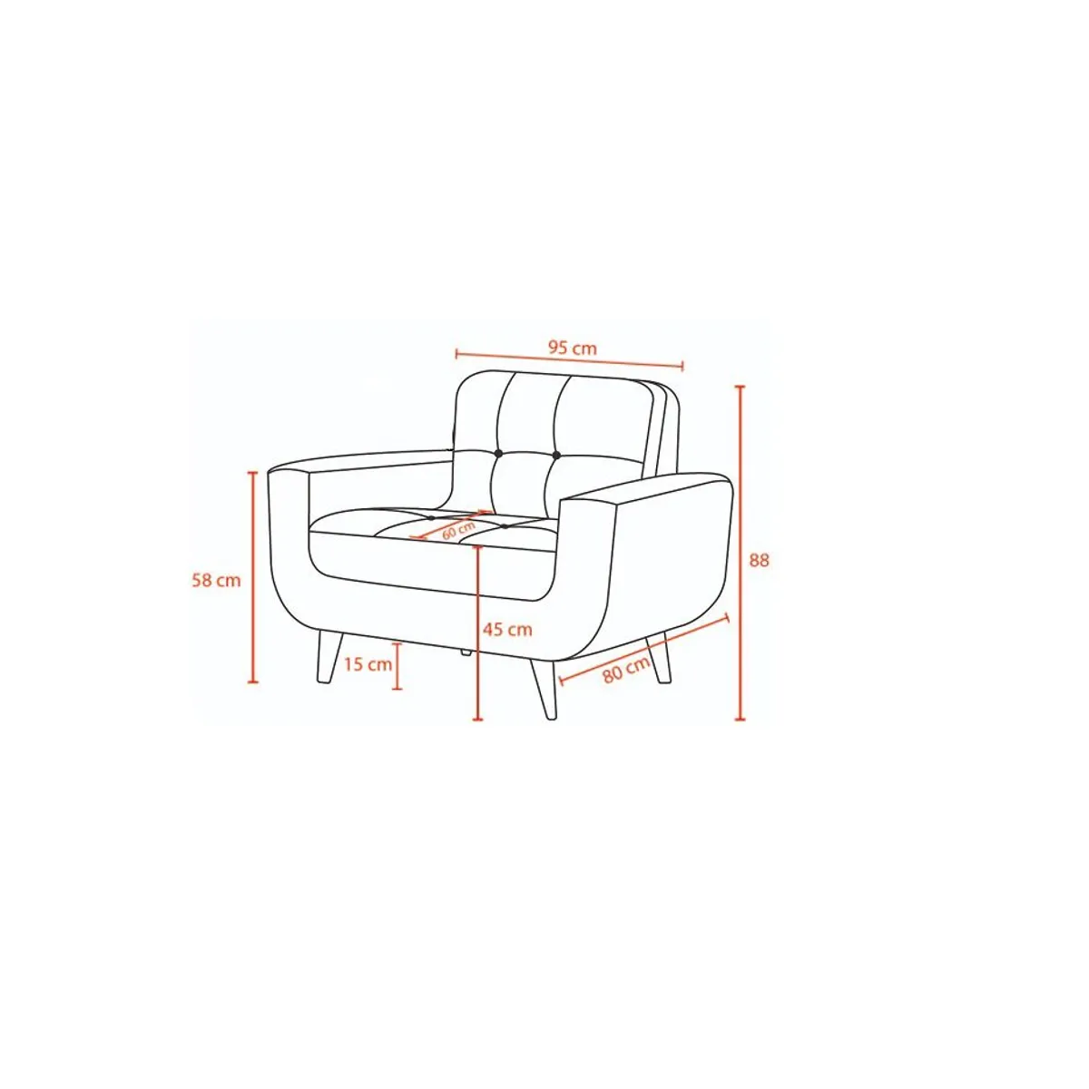 FABIANI HOME - Sillon Butaca Mango Fabiani Plata