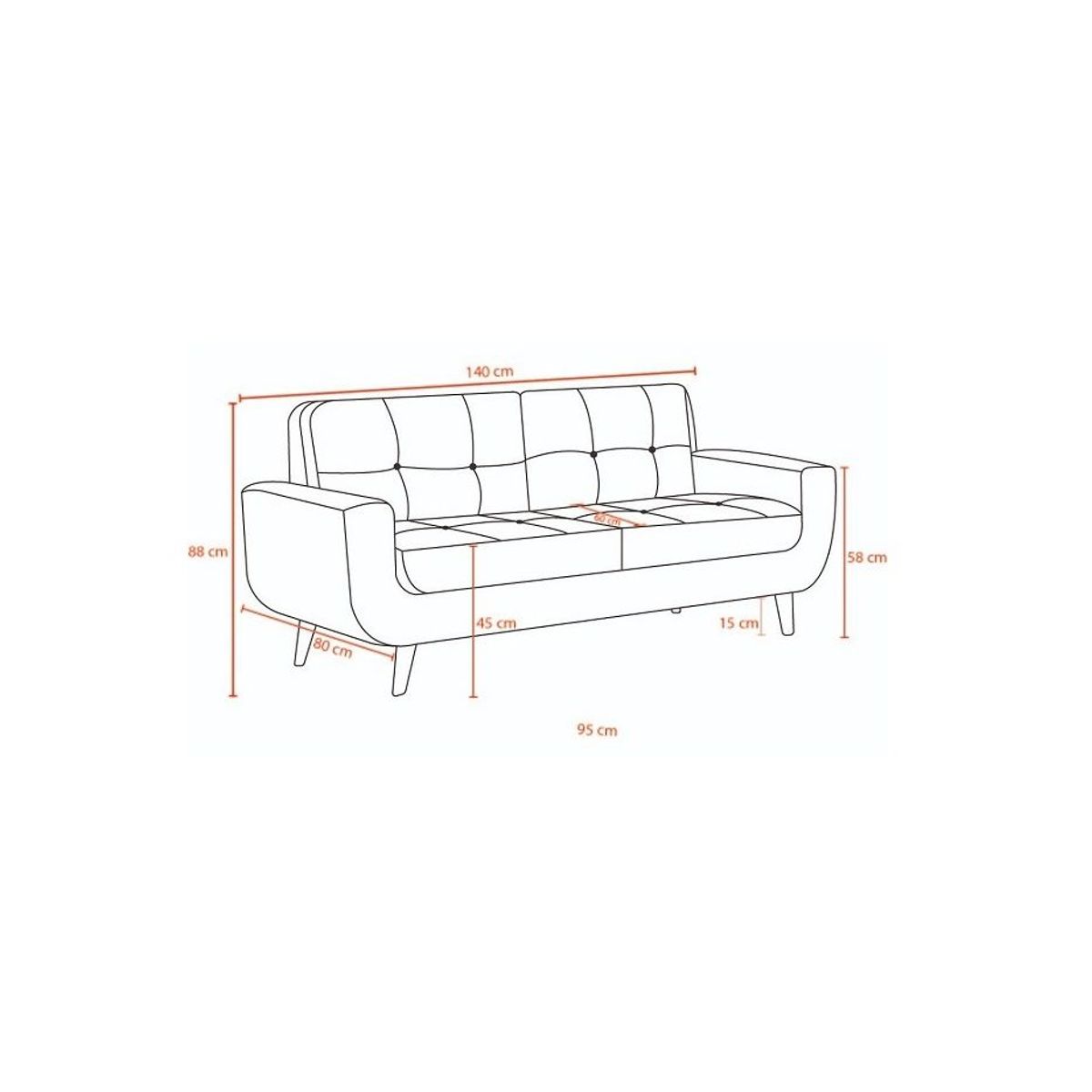 FABIANI HOME - Sofa de 2 Cuerpos Mango Fabiani Marron