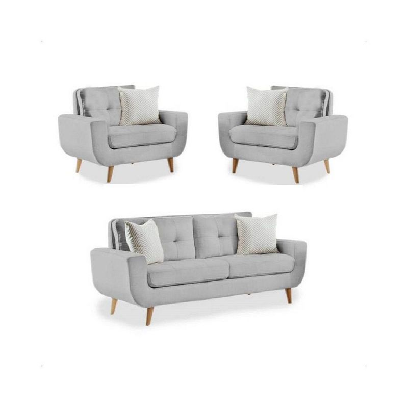 FABIANI HOME - Juego de Sala Vintage 2 1 1  Mango Fabiani Plata
