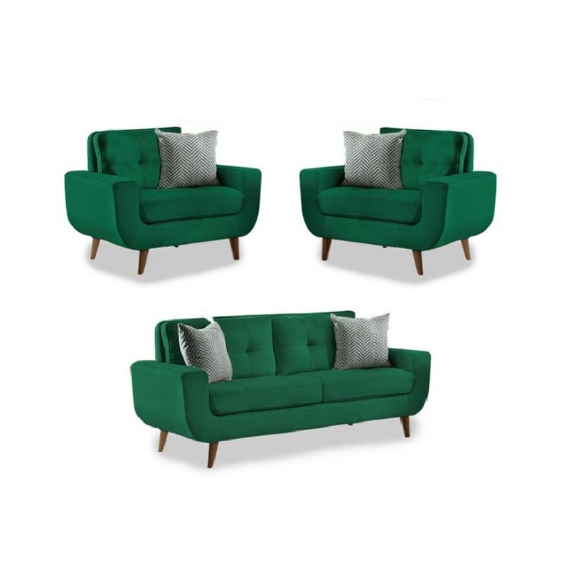 FABIANI HOME - Juego de Sala Vintage 2 1 1  Mango Fabiani Verde Oscuro