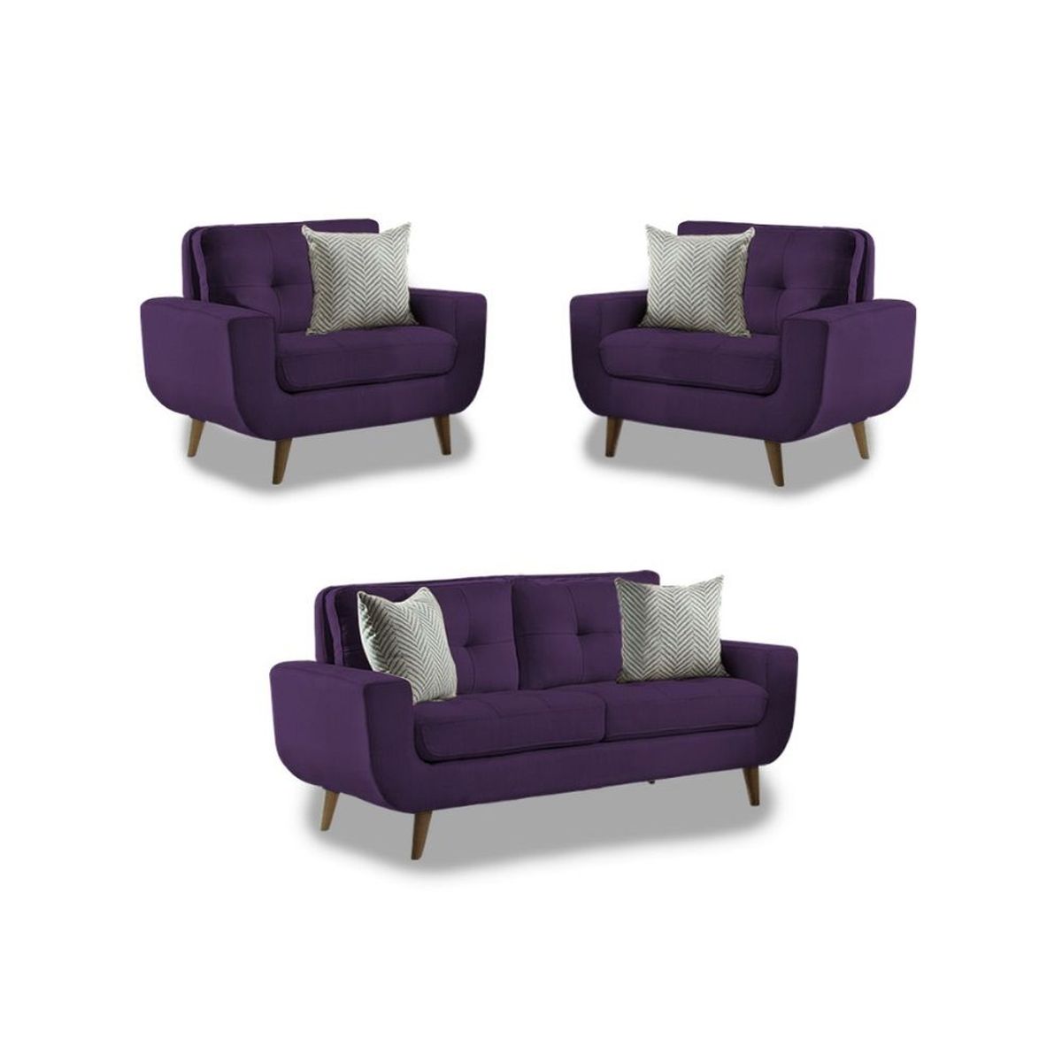 FABIANI HOME - Juego de Sala Vintage 2 1 1  Mango Fabiani Morado