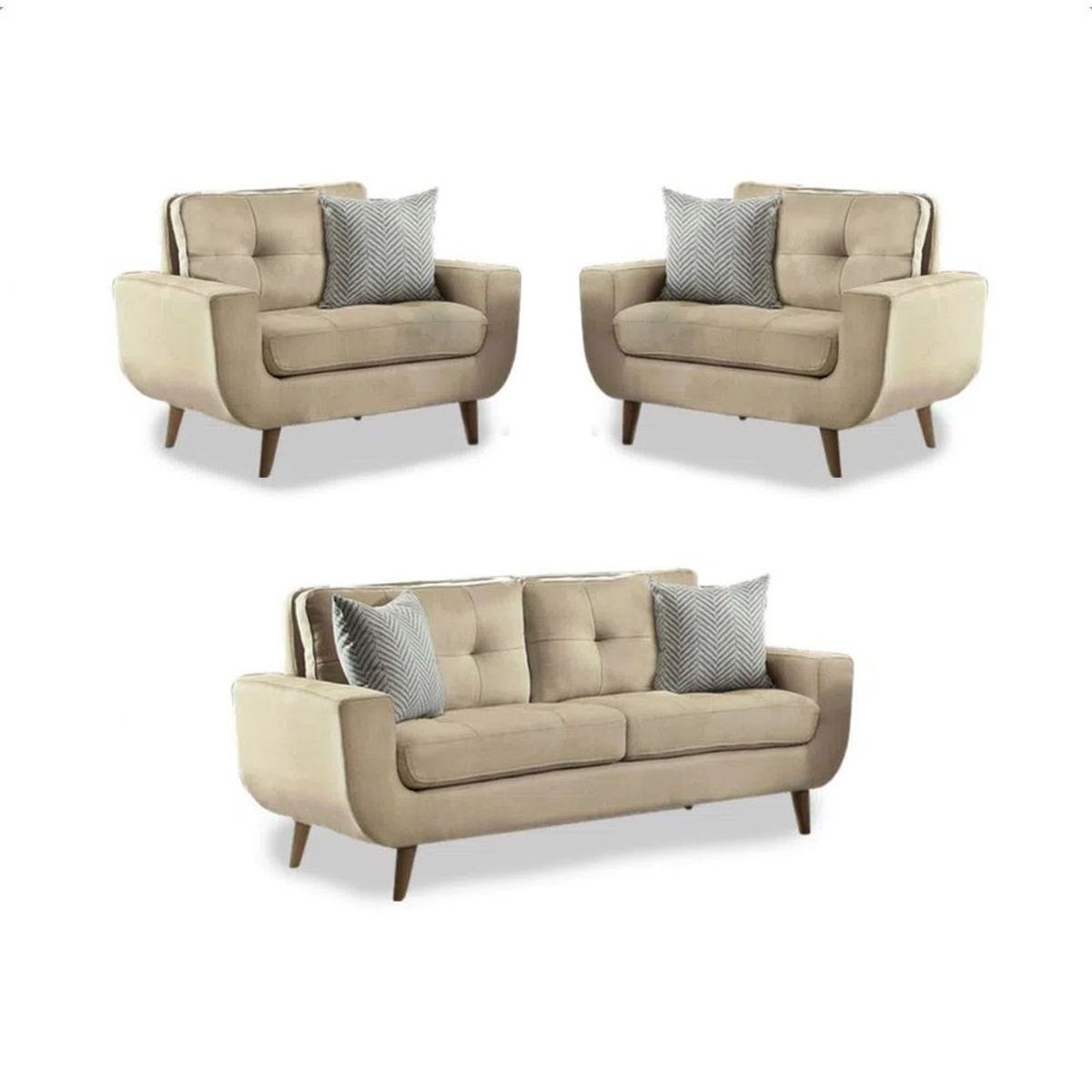 FABIANI HOME - Juego de Sala Vintage 2 1 1  Mango Fabiani Beige