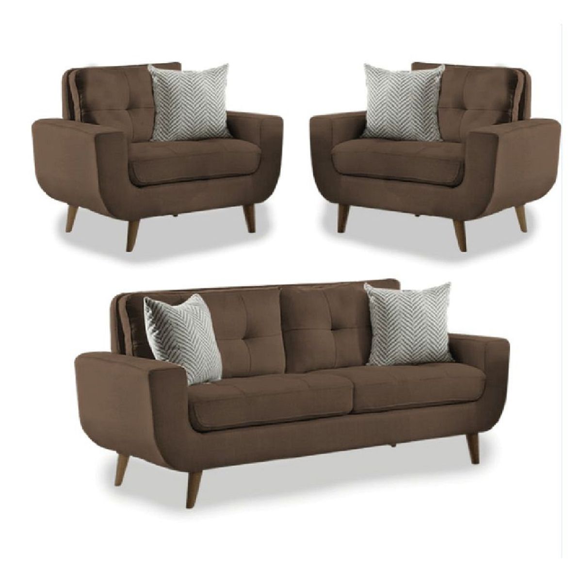 FABIANI HOME - Juego de Sala Vintage 2 1 1  Mango Fabiani Marron