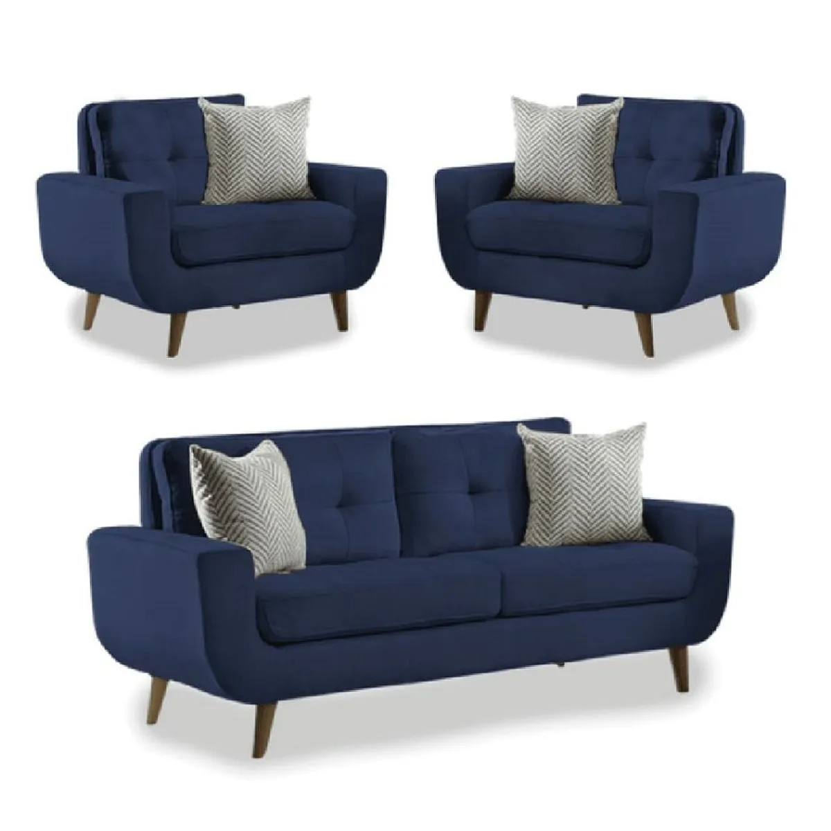 FABIANI HOME - Juego de Sala Vintage 2 1 1  Mango Fabiani Azul Noche