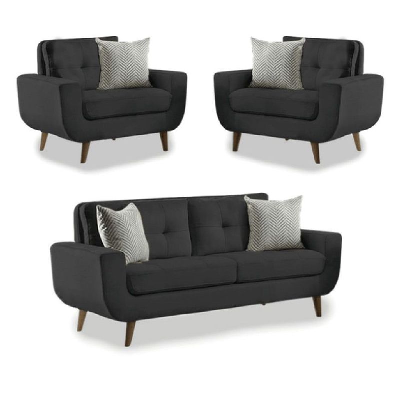 FABIANI HOME - Juego de Sala Vintage 2 1 1  Mango Fabiani Negro