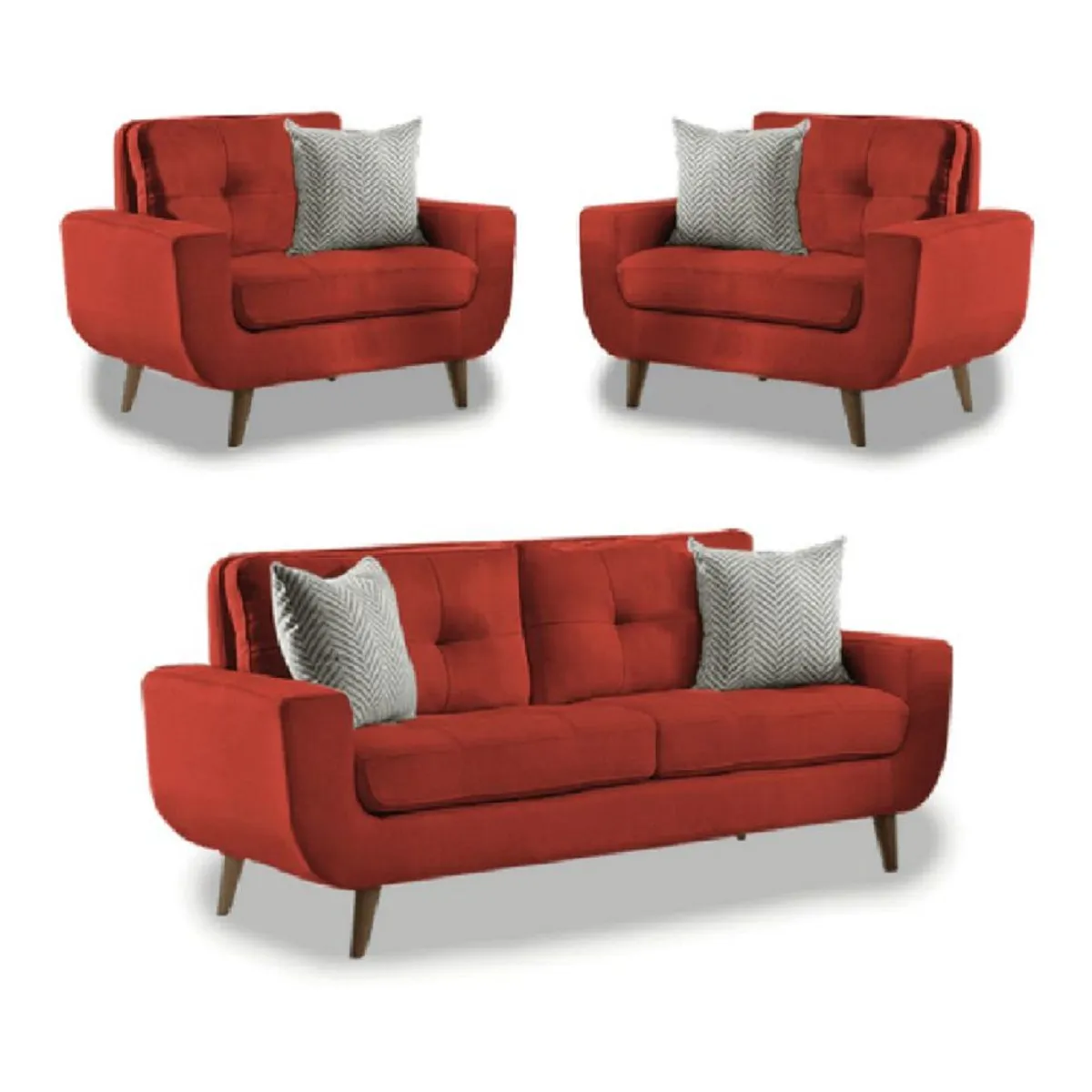 FABIANI HOME - Juego de Sala Vintage 2 1 1  Mango Fabiani Rojo