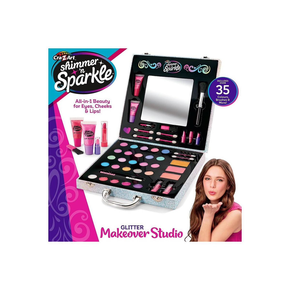 CRA Z ART - Maquillaje de Niñas Cra Z Art Glitter Makeover Studio Case