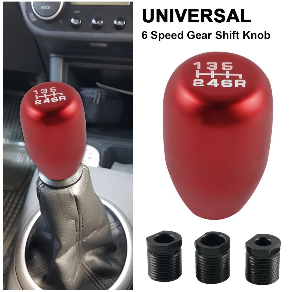 GENERICO - Pomo Palanca Deportiva Universal Perilla Metal Auto Tuning