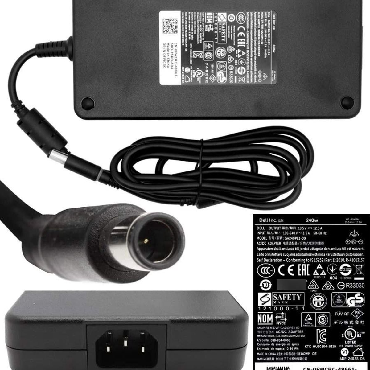 GENERICO - Cargador Compatible con DELL 19.5V. 12.3 A. 240W. 7.4x5.0 mm