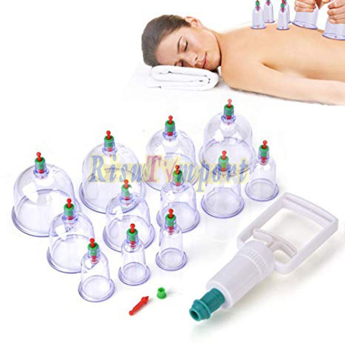 RISUTIMPORT - Ventosas biomagnéticas  12 copas + 6 magnetos