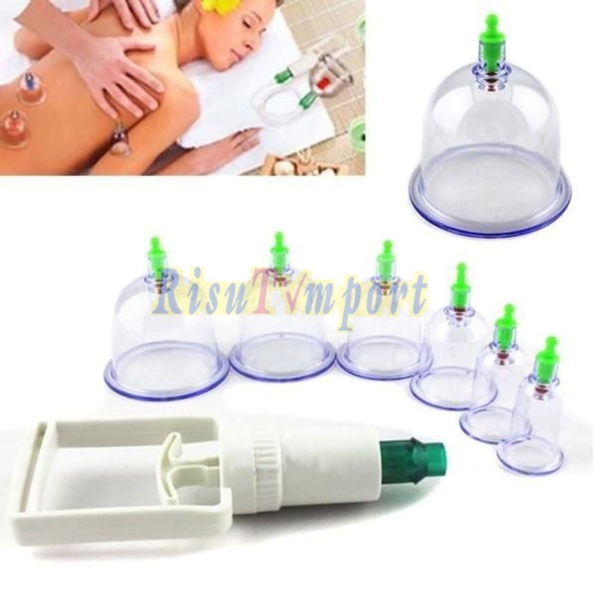 RISUTIMPORT - Ventosas biomagnéticas  12 copas + 6 magnetos