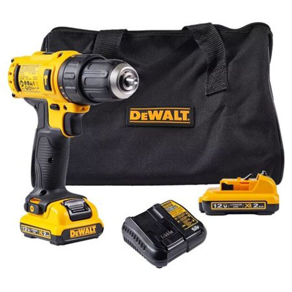 DEWALT - TALADRO PERCUTOR 12V CON LUZ LED 2 BATERIAS 2.0Ah DCD716D2-B2