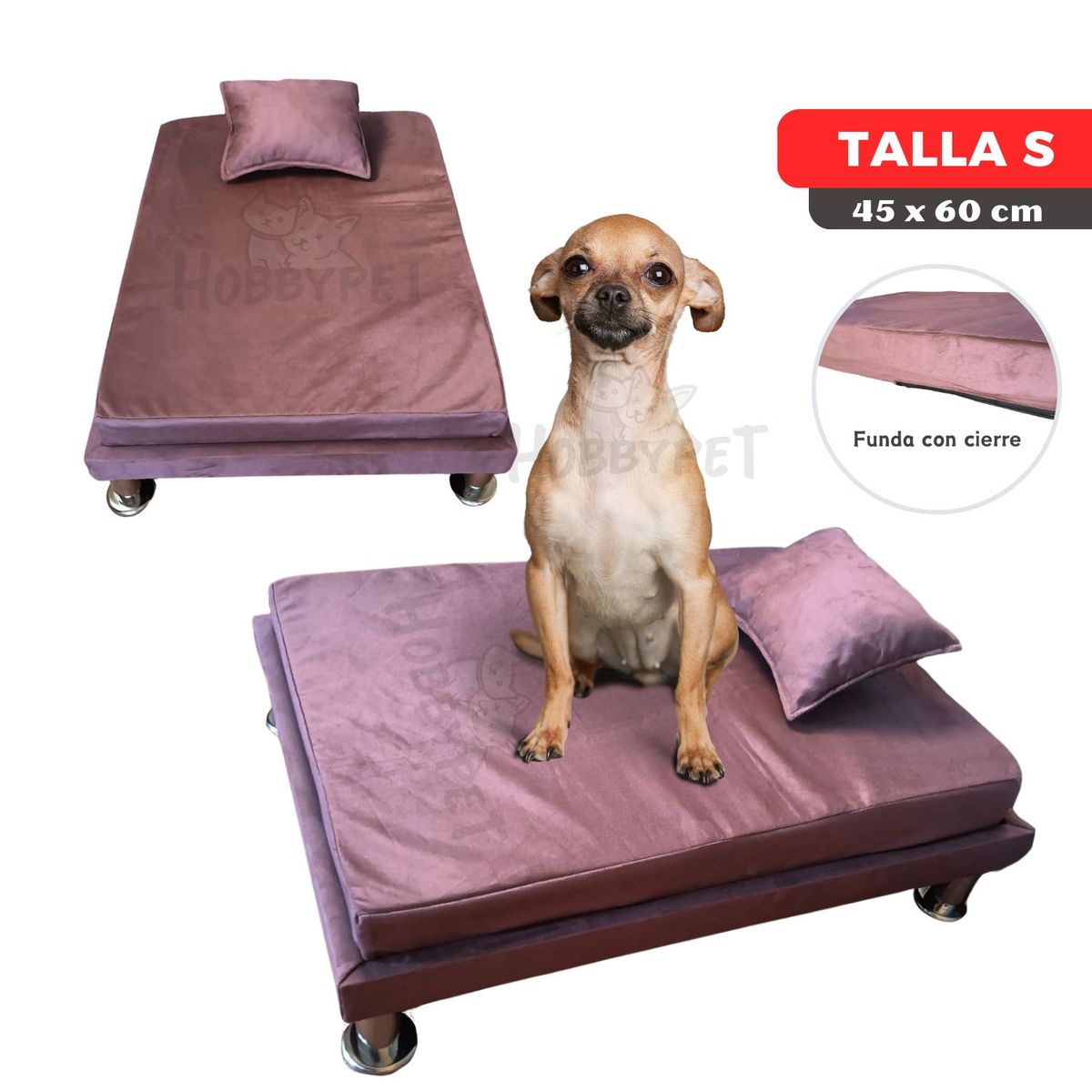 GENERICO - Cama para perro TARIMA DOG - Talla S - Color Rosado