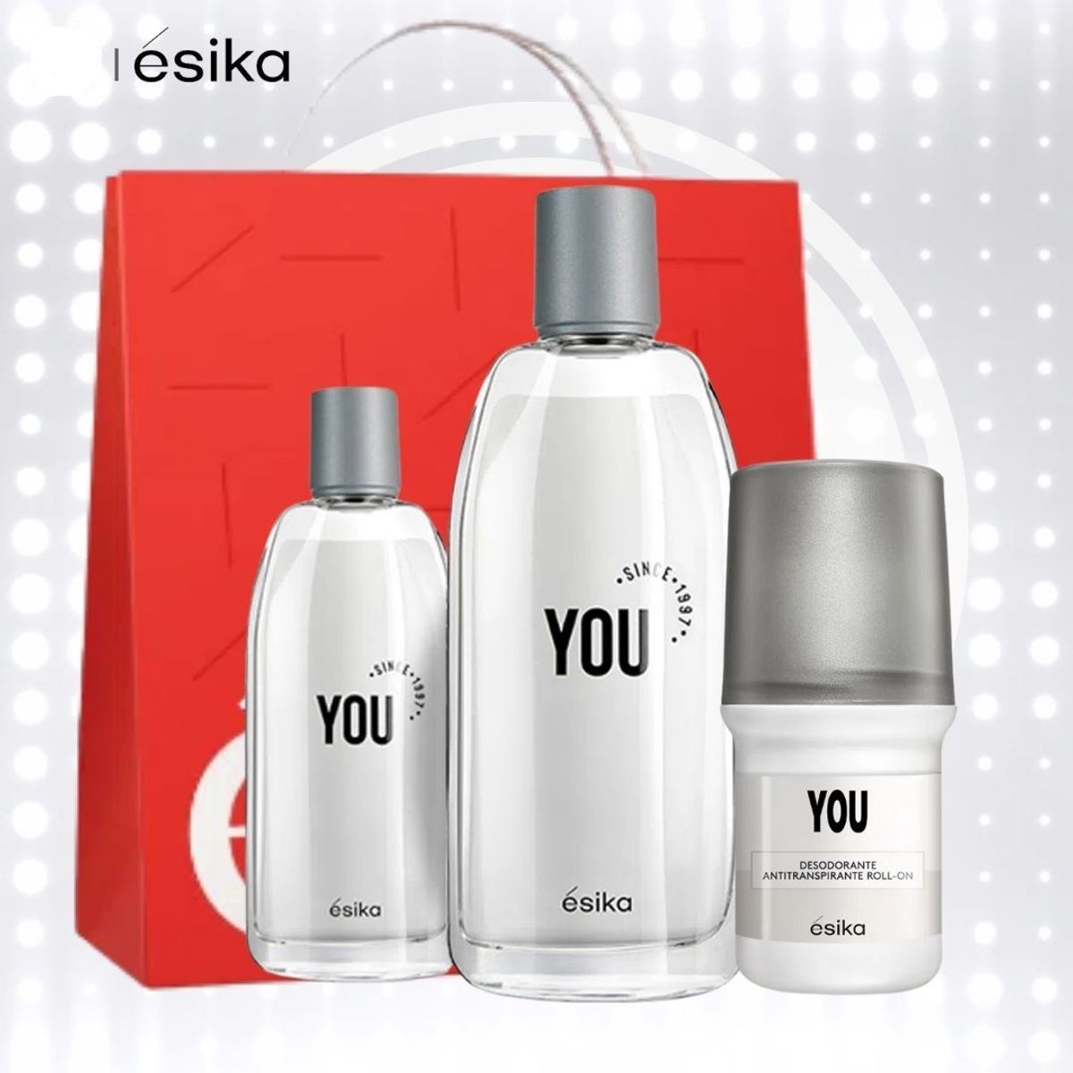 ESIKA - Set YOU 90 ml y 50 ml mas desodorante con  bolsa regalo