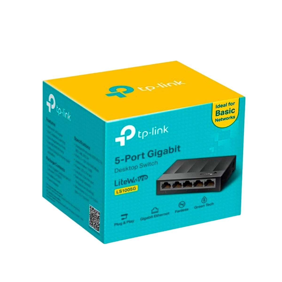 TP LINK - SWITCH TP-LINK LS1005G V4.2, 5 PUERTOS 10/100/1000MBPS, NEGRO P/N: LS1005G