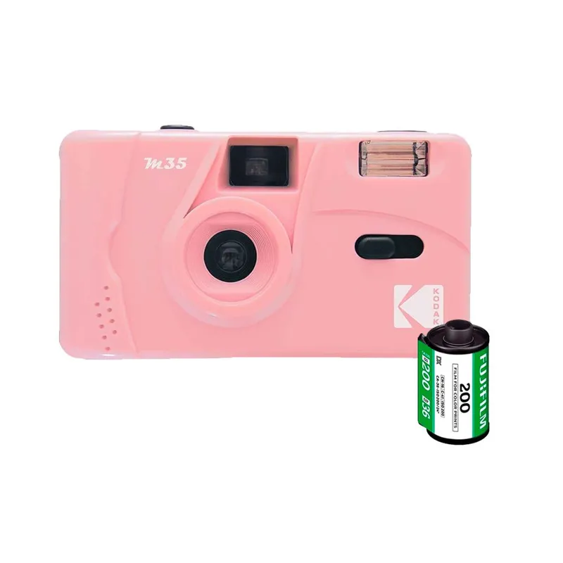 KODAK - Camara de pelicula Kodak M35 con flash Rosa reutilizable Rollox36