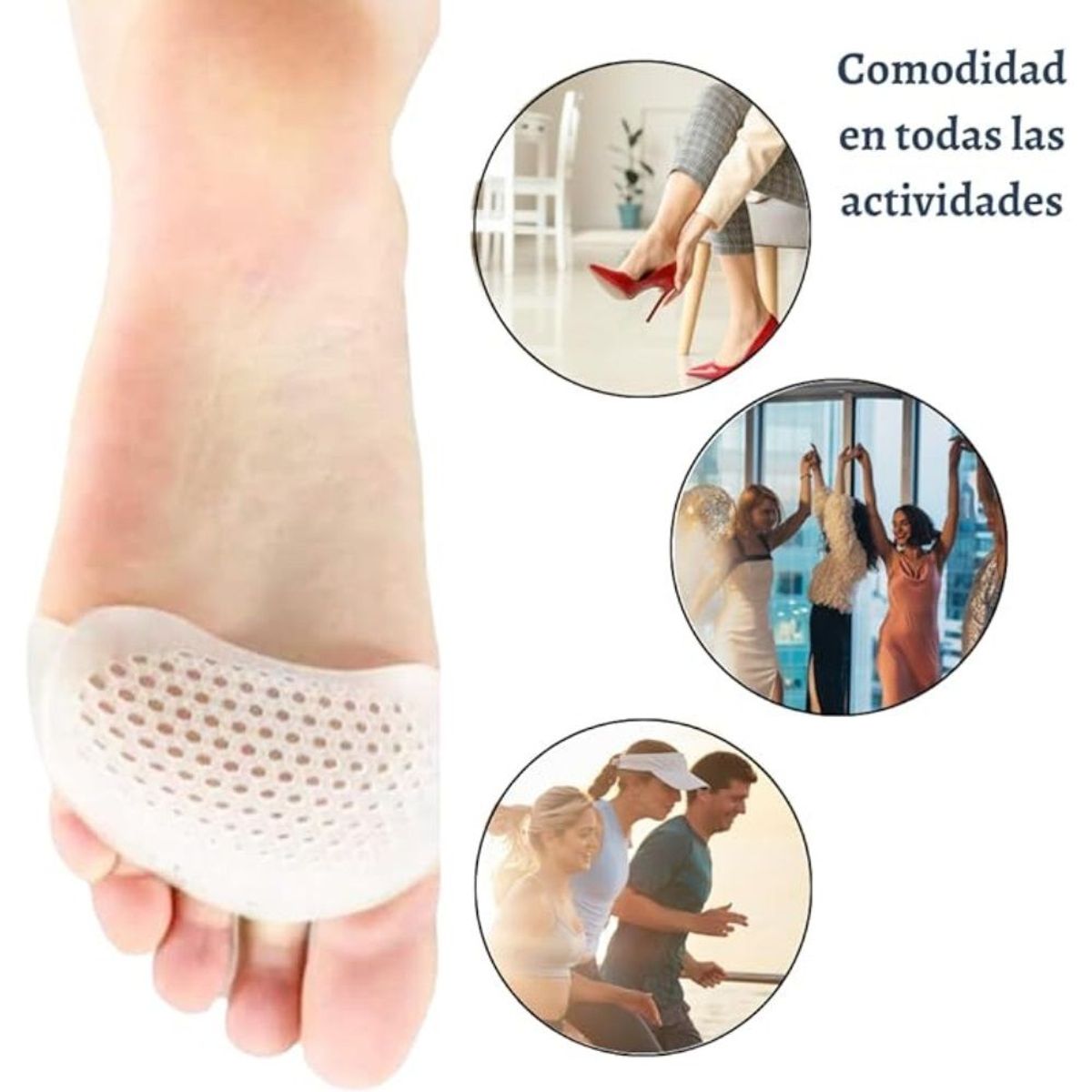 GENERICO - Almohadillas Gel de Silicona para pisada suave Blanco