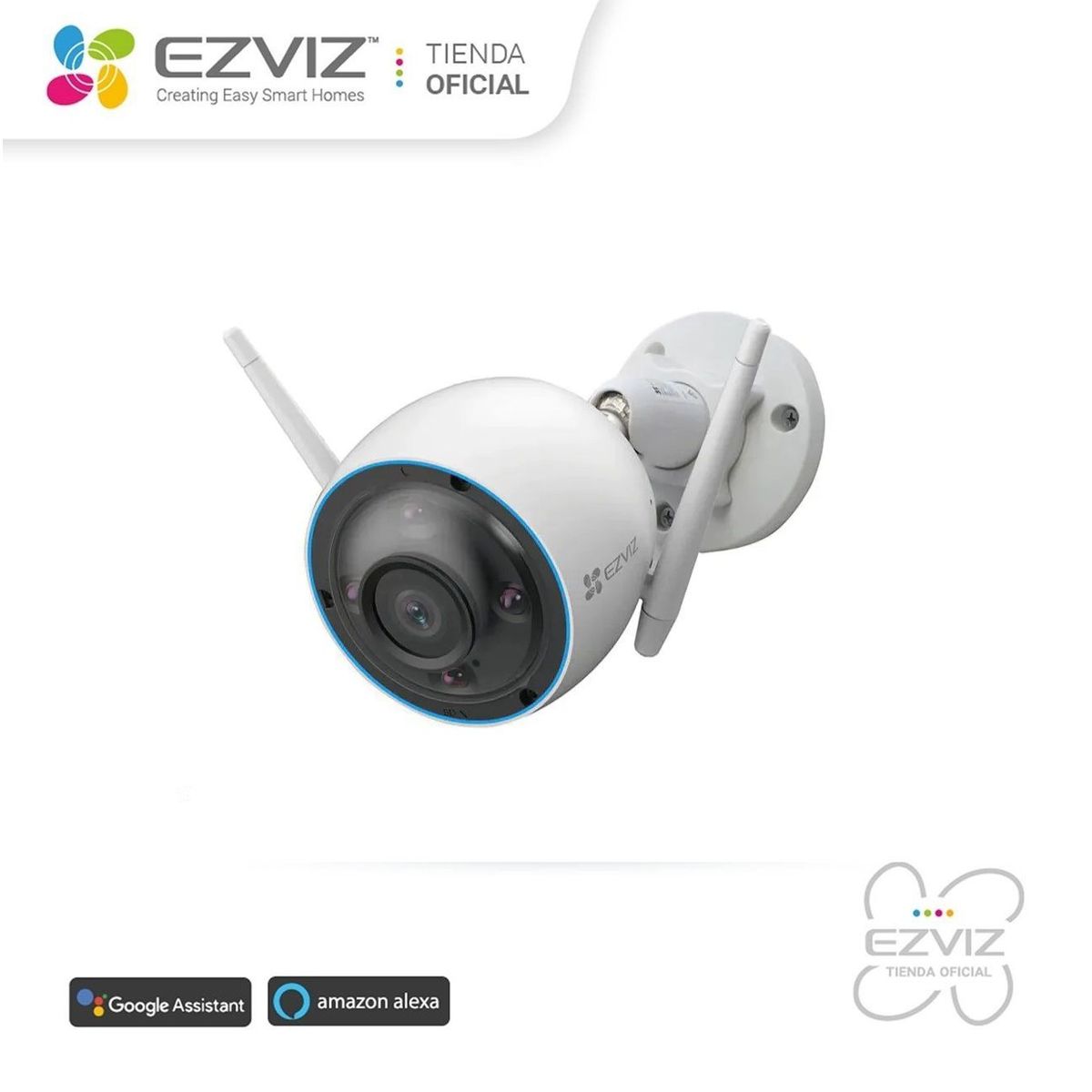 EZVIZ - Cámara Inteligente para Hogar Wifi H3 Exterior EZVIZ 3MP 2K